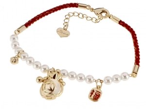 gold gilded gold plated cord bracelet
