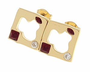 gold earrings made of stainless steel
