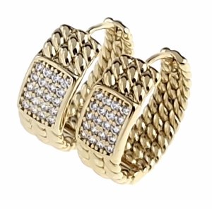 gold plated earrings with exclusive cubic zirconia