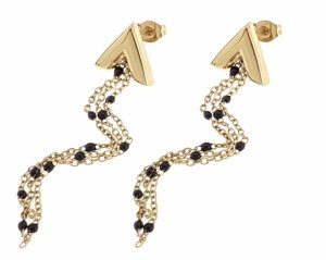gold earrings made of stainless steel
