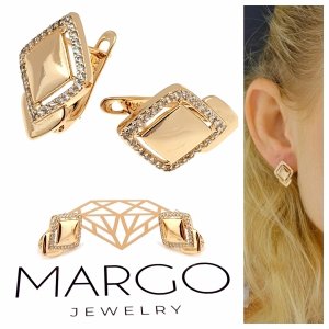 gold plated earrings with exclusive cubic zirconia