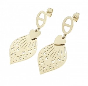 gold earrings made of stainless steel