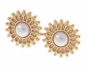 gold plated earrings with exclusive cubic zirconia