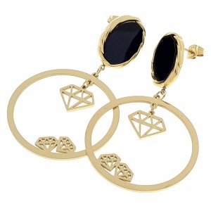 gold earrings made of stainless steel