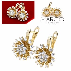 gold plated earrings with exclusive cubic zirconia