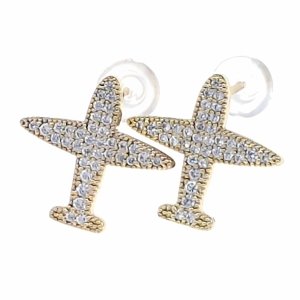 gold plated earrings with exclusive cubic zirconia