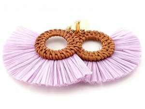 Golden earrings silk flowers