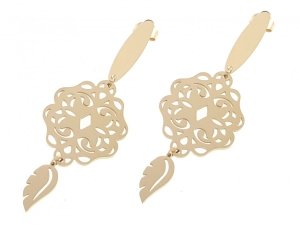gold earrings made of stainless steel