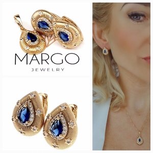 18k gold plated set pendant earrings xuping