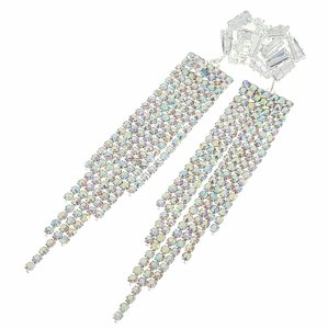 EARRINGS GOLD LONG ZIRCONIA WEDDING WEDDING