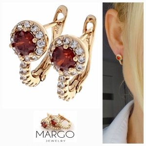 gold plated earrings with exclusive cubic zirconia