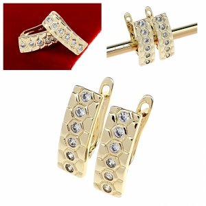 gold plated earrings with exclusive cubic zirconia