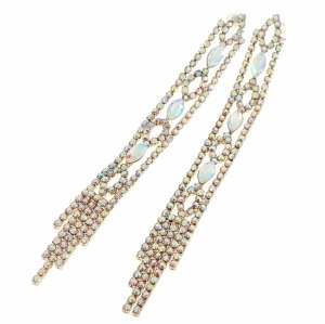 EARRINGS GOLD LONG ZIRCONIA WEDDING WEDDING