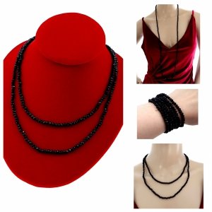 Necklace with sparkling glass crystals on a jewelry elastic chain
