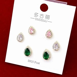 gold plated earrings with exclusive cubic zirconia