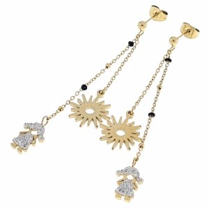 gold earrings made of stainless steel