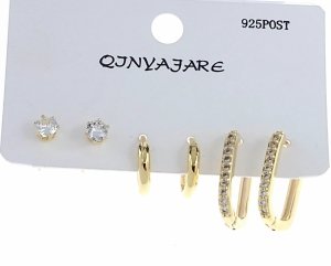 gold plated earrings with exclusive cubic zirconia