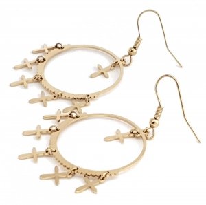 gold earrings made of stainless steel