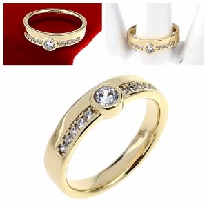 gold ring 18,60mm. gold-plated engagement xuping