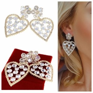 gold plated earrings with exclusive cubic zirconia