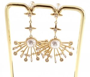gold plated earrings with exclusive cubic zirconia