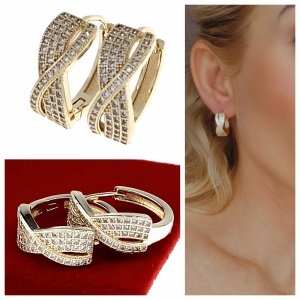 gold plated earrings with exclusive cubic zirconia