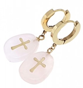 gold earrings made of stainless steel