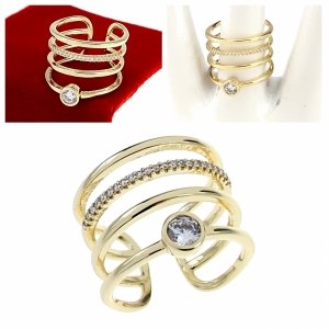 gold ring 17,00mm. gold-plated engagement xuping 