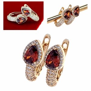 exclusive swarovski gold-plated earrings 