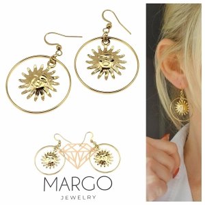 gold earrings made of stainless steel