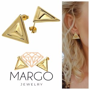 gold earrings made of stainless steel