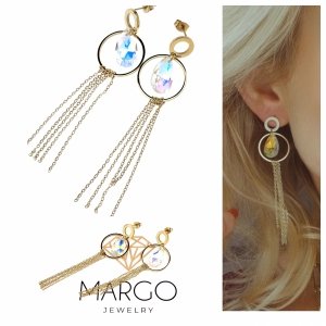 gold earrings made of stainless steel