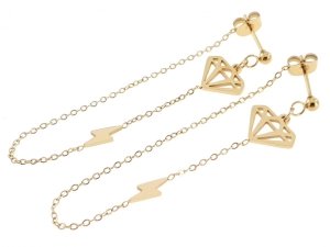 gold earrings made of stainless steel