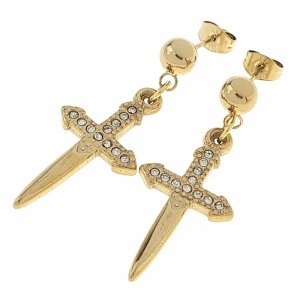 gold earrings made of stainless steel