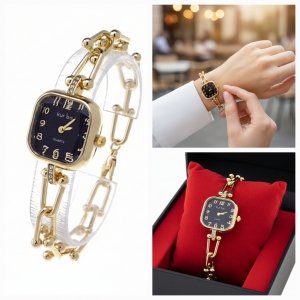 1187 Ekskluzywny damski złoty zegarek Kurren klasyk 