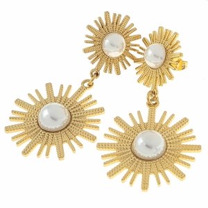 411 Kolczyki złote stal chirurgiczna wiszące celebrytki