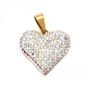 1847g Złota zawieszka błyszcząca stal chirurgiczna nierdzewna serce