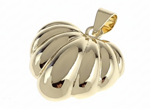 2316 Złota zawieszka błyszcząca pozłacana 14k serce 