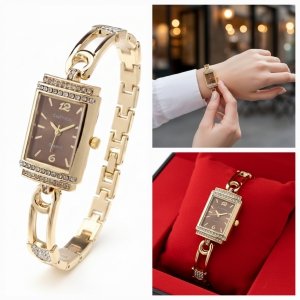 3066 Ekskluzywny damski złoty zegarek Kurren klasyk 