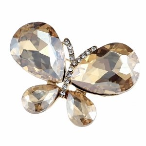 3730c Elegancka broszka przypinka złota cyrkonia motyl
