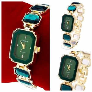 op83 Ekskluzywny damski złoty zegarek błyszczący cyrkonie Kurren klasyk