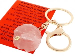 e31 Brelok amulet dobrej energii kwarc różowy - kamień miłości