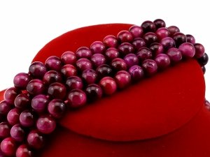 sz290 Koraliki z naturalnego tygrysiego oka klasy B, okrągłe, w kolorze głębokiego różu, 8,5 mm, otwór: 1,2 mm, ok. 46–48 szt./sznur, 14,76'' (37,5 cm)