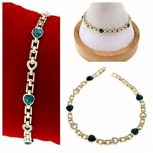 071 Bransoletka elegancka złota 17+2cm pozłacana 14k Xuping Austrian Crystal serce