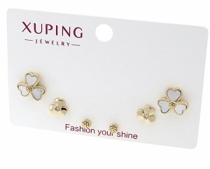 325c Komplet zestaw kolczyki złote pozłacane 14K Xuping