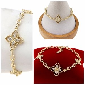 331 Bransoletka elegancka złota 17+3cm pozłacana 14k cyrkonie