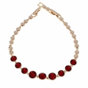 2509 Bransoletka elegancka złota 17+2cm pozłacana 18k cyrkonie Austrian Crystal