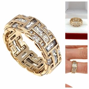3008a Pierścionek złoty zaręczynowy pozłacany 18k Xuping