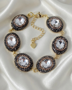 095 Bransoletka 18+5cm biżuteria królewska pozłacana 14k 