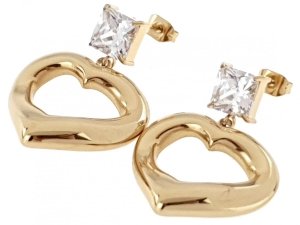 4015 Kolczyki celebrytki złote stal chirurgiczna wiszące